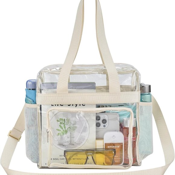 Premium Stadium Approved Clear Tote Bag - Adjustable Strap & Easy Clean - Picture 1 of 9